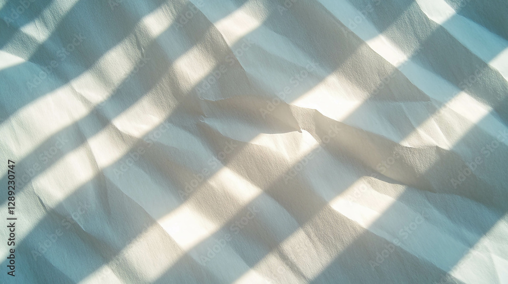 Aufkleber Textured vertical ribbed grey paper with soft shadow patterns for background design