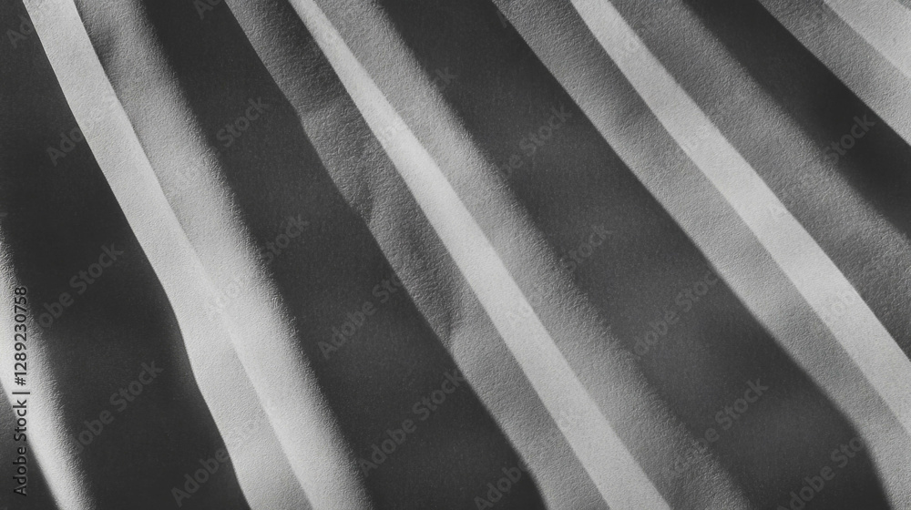 Poster Vertical ribbed grey paper texture with subtle shadows for design and background use
