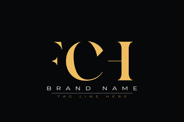 FCH abstract letter logo design. This logo is designed by three abstract letters.