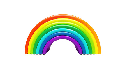 Isolated 3D Colorful Rainbow on White Background
