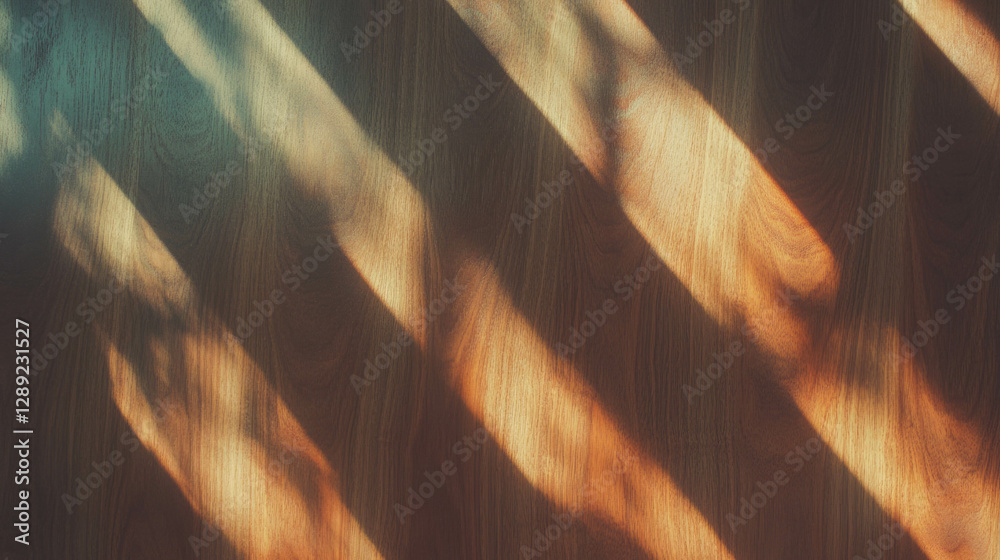 Poster Walnut wood texture with artistic light and shadow patterns for design projects