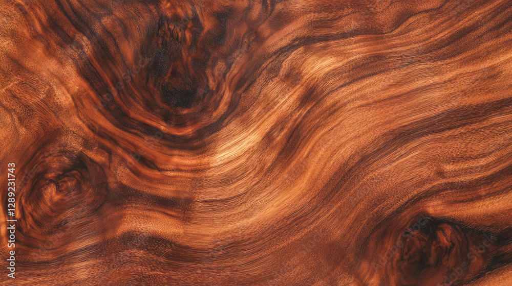 Poster natural walnut wood texture with coarse grain and dark patterns for design and decor