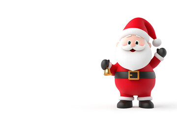 Cute cartoon Santa Claus isolated on white background