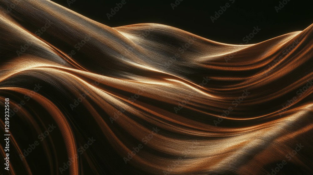 Poster Elegant walnut texture with fine grain patterns and subtle light waves