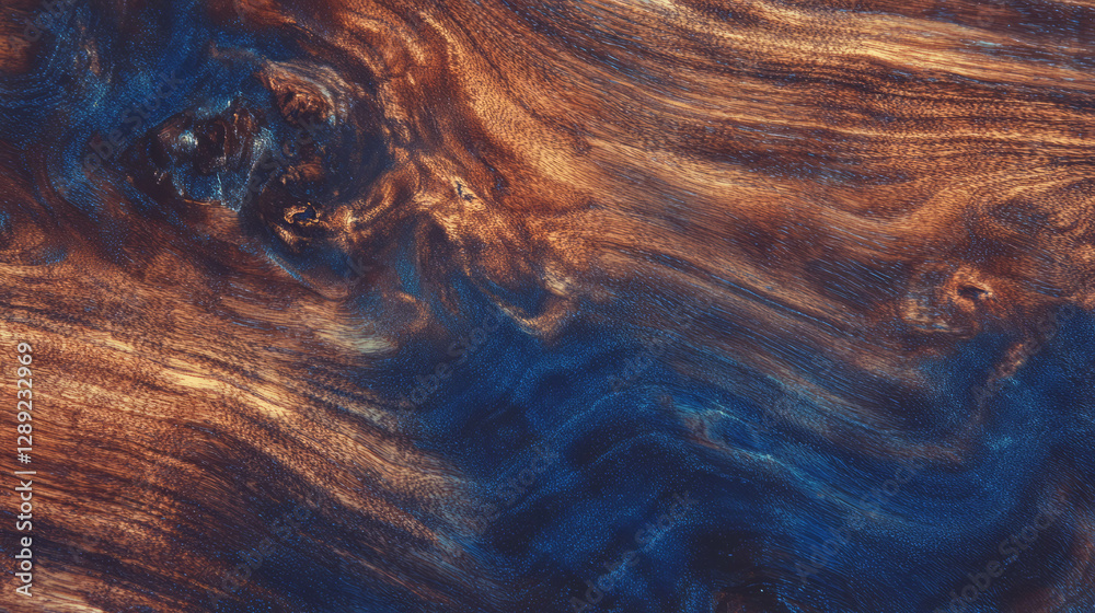 Aufkleber natural walnut wood texture with live edge and dark patterns