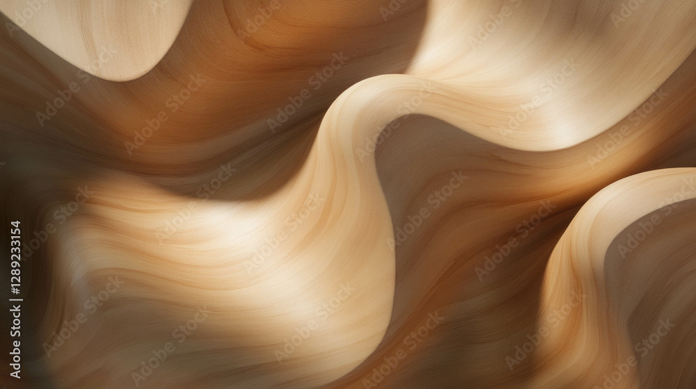 Poster organic walnut wood texture with matte finish and soft shadows for design or background