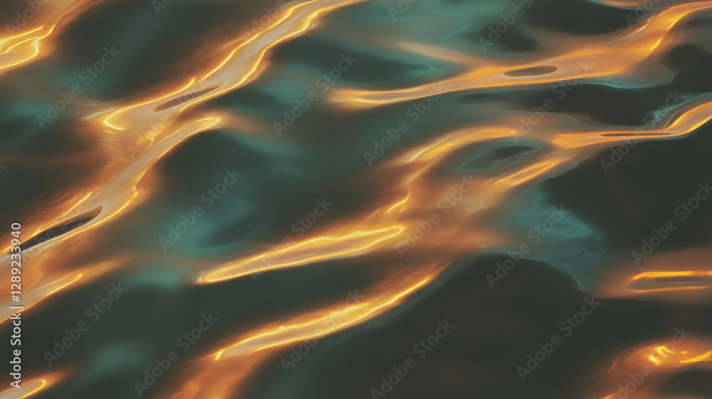 Poster abstract pattern with wavy textures and golden reflections for creative design