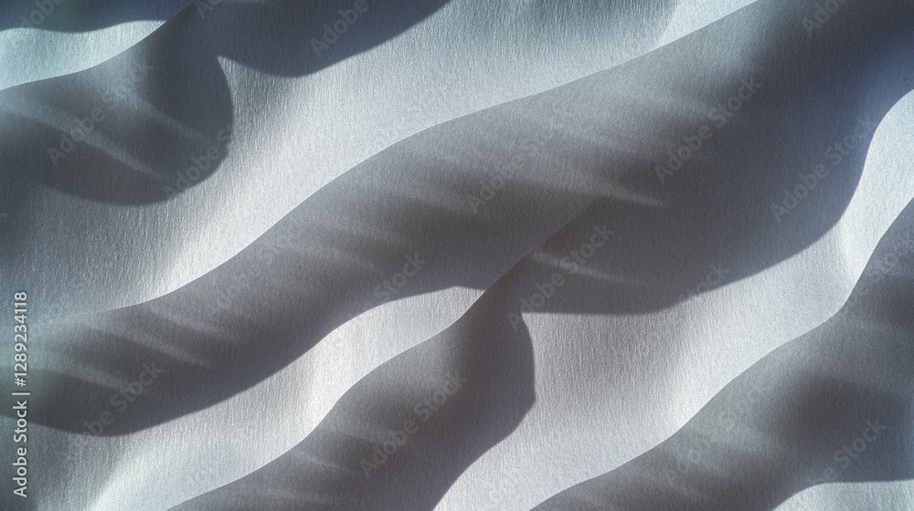 Poster wavy ribbed grey paper texture with soft shadows for design