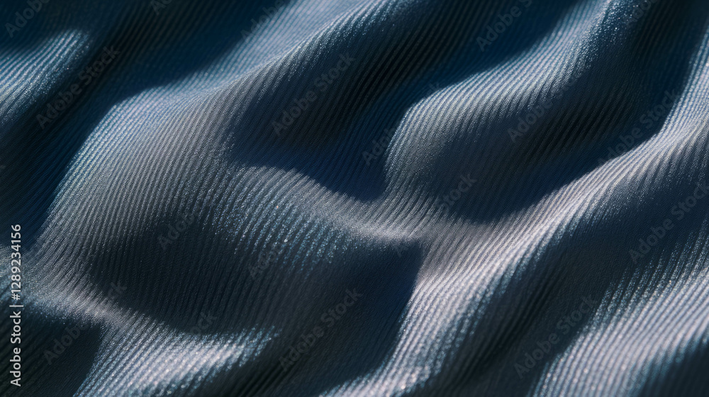 Poster Abstract wavy ribbed grey paper texture with soft shadow for modern design projects