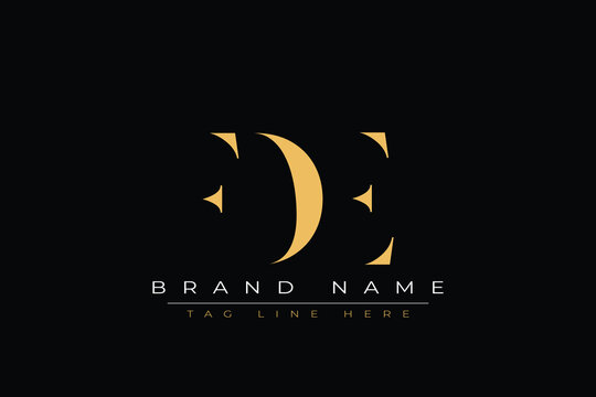 FDE abstract letter logo design. This logo is designed by three abstract letters.