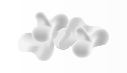 White Background with liquid white shapes. 