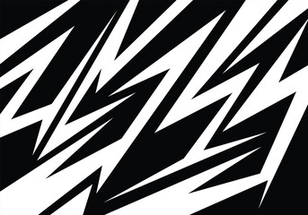 Print of Abstract black and white background with spikes and zigzag line pattern.