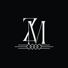 Initial letter ZM logo design 