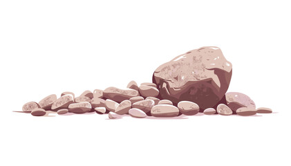 Vector rocks line, isolated pile on white background, side view, hand-drawn stones, sketch boulders, rock formation, engraved stone heap, geology illustration, nature elements