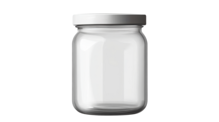 Glass jar isolated on white background 