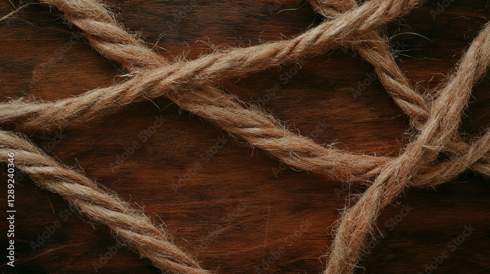 Aufkleber rustic wooden texture with frayed strings for natural design and decoration