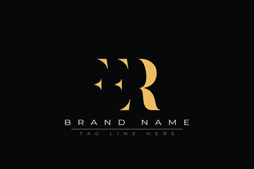 FER abstract letter logo design. This logo is designed by three abstract letters.