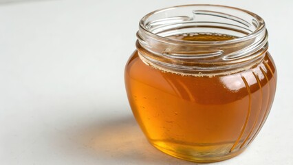 Honey Jar on White Background