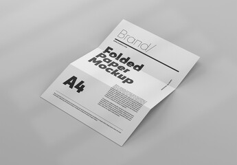 Folded A4 Paper Mockup