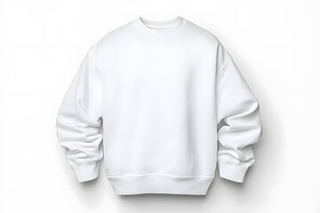 White male sweatshirt mockup isolated on a white background