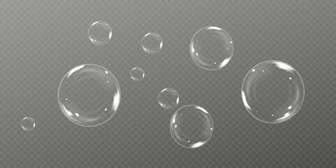 Rainbow Reflections: Realistic Soap Bubbles Collection.