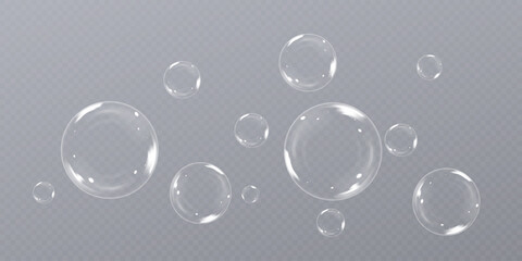 Rainbow Reflections: Realistic Soap Bubbles Collection.