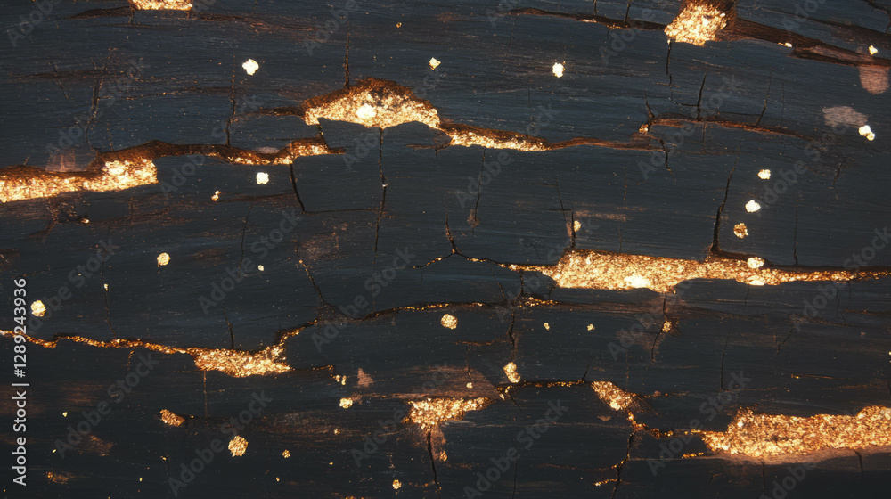 Aufkleber rustic wooden texture with gold confetti highlights for creative design projects