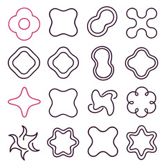 Set of Decorative Frames in Various Colors and Styles on a white background