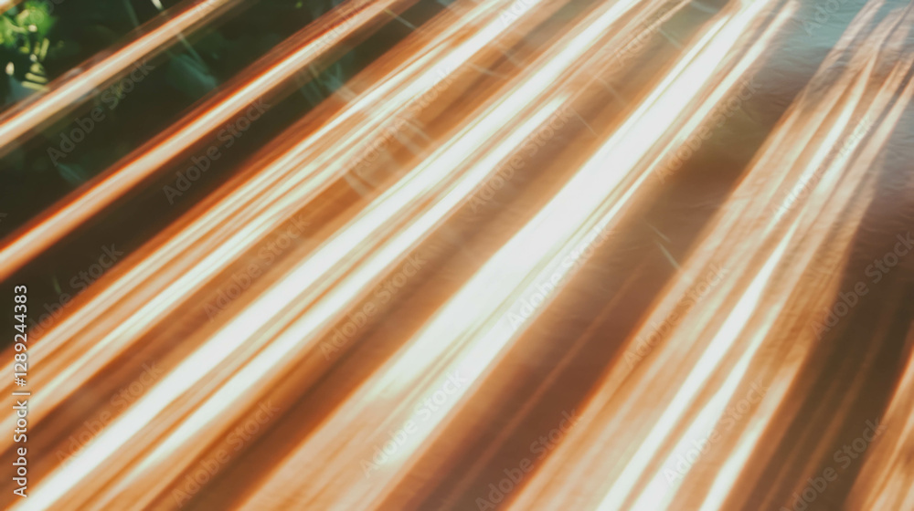 Poster Abstract view of wooden texture with taut strings and bright highlights