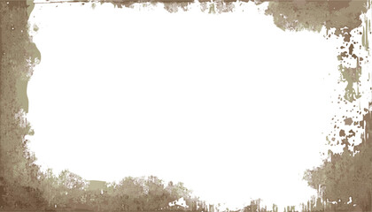 Sepia-toned vignette overlay effect, vector texture with light wear and tear, transparent background, vintage grunge frame, old paper texture, retro faded border