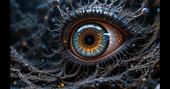 Closeup of a Evil eye. 4k video