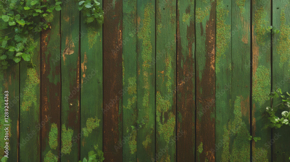 Poster rustic wood texture with varied moss density for nature and design