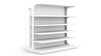 3d White Empty Product Display For Supermarket Mockup on white backdrop