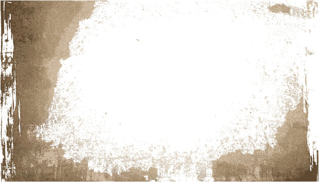 Sepia vignette overlay, vector worn-out texture, light wear and tear, transparent background, vintage retro frame, aged paper border, grunge overlay, old-style texture