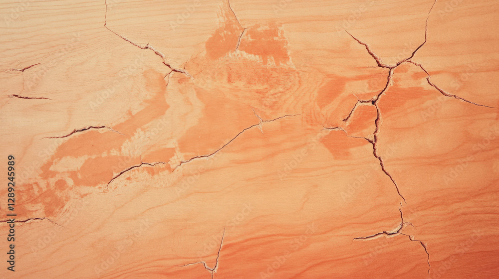 Poster cherry wood texture with filled cracks for design projects