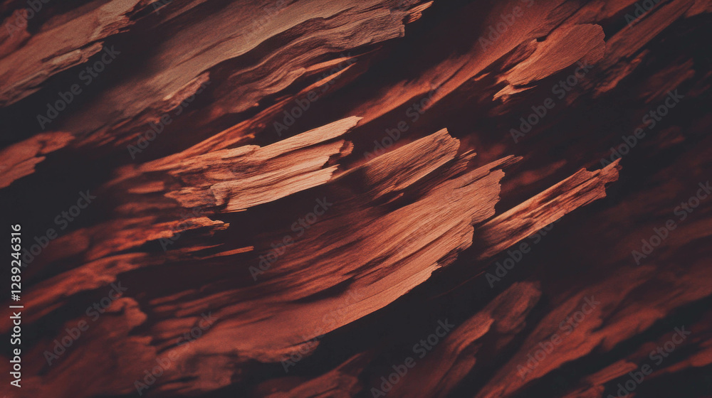 Poster rich cherry wood texture with natural live edge and rough surface for design projects