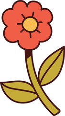 Simple orange flower vector illustration