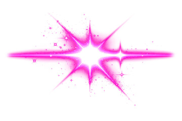 Obraz premium PNG A pink glowing light effect illustration flare starburst.