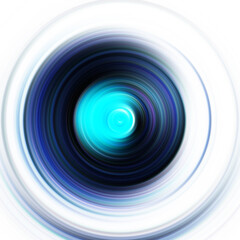 Colorful radial motion effect. Abstract rounded background. Color curves and sphere.
