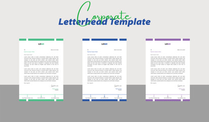Corporate modern letterhead design bundle template with yellow, blue, green and black color. Letterhead design for your business company, Letterhead, Letter head, Vector illustration