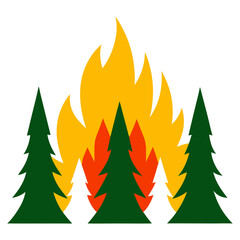 Obraz premium Fire Forest Fire Icon Vector Art Illustration for Safety and Environmental Awareness
