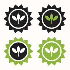 Eco Friendly Certification Badges, Black and Green