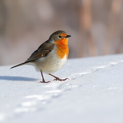Bird on Winter Snow: Traces of Wildlife and Overcoming the Difficulties of the Frosty Hunt Season