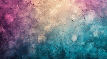 This multicolored textured wall shows a gradient of colors and textures