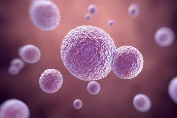 Detailed view of cells showing their unique structures and characteristics under a microscope in a lab setting