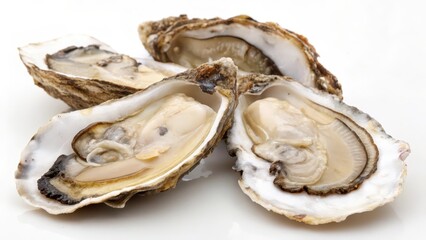 Oysters on White Background