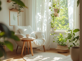 Scandinavian Serenity: Bright and Natural Dining Space