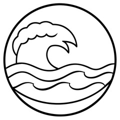 Ocean Wave Marine Conservation Icon Set Vector Art Illustration for Environmental Design