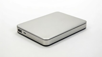 External Hard Drive on White Background