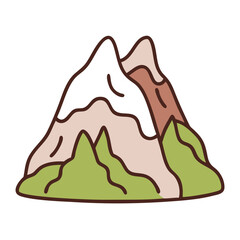 Mountain Icon Set Vector Art Illustration for Nature and Adventure Design